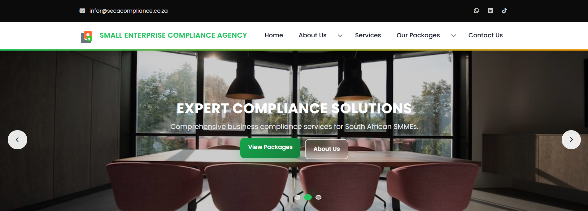 SECA Compliance Agency website homepage